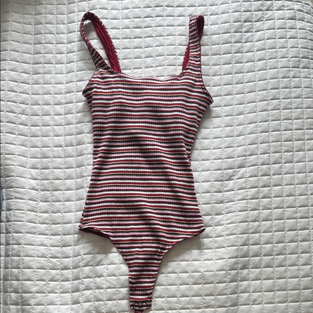 Hollister Red and White Bodysuit One Piece